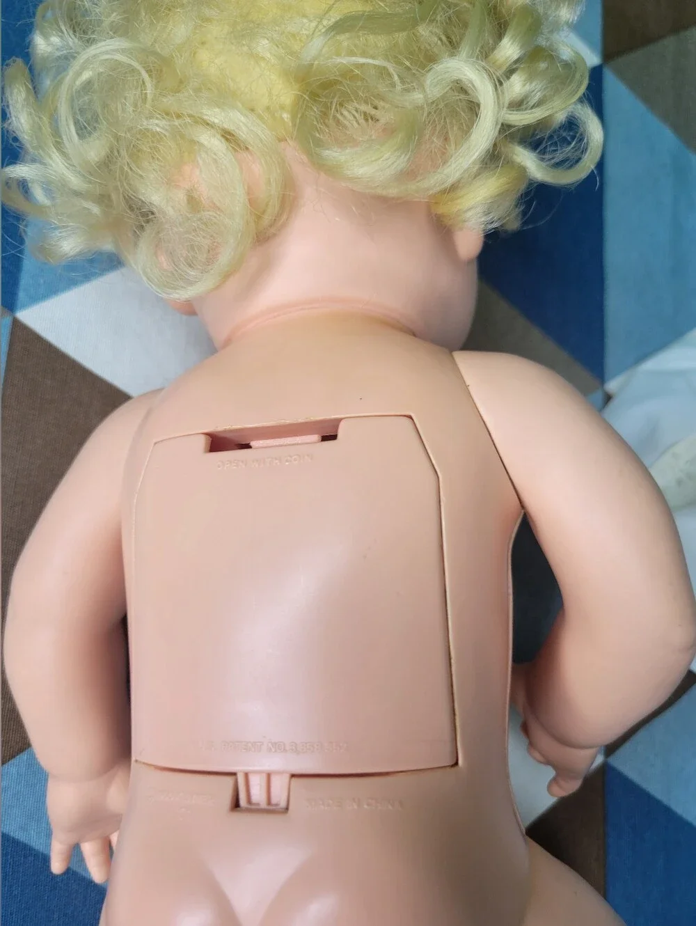 Vintage Baby Alive Curly Blonde Hair Blue Eyes Doll Dress Outfit 1990 Kenner Vtg